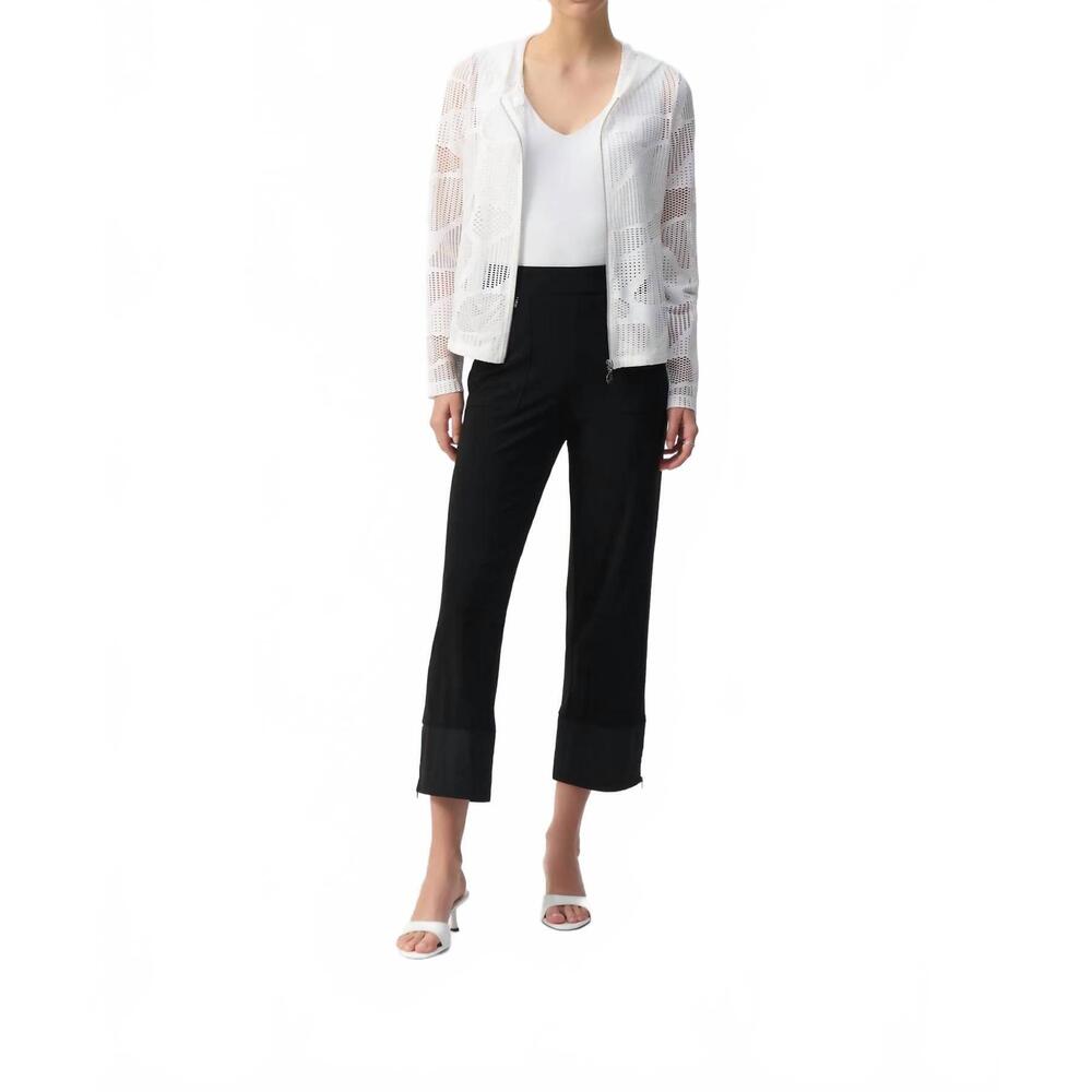 NEW JOSEPH RIBKOFF silky knit and memory straight pants in midnight